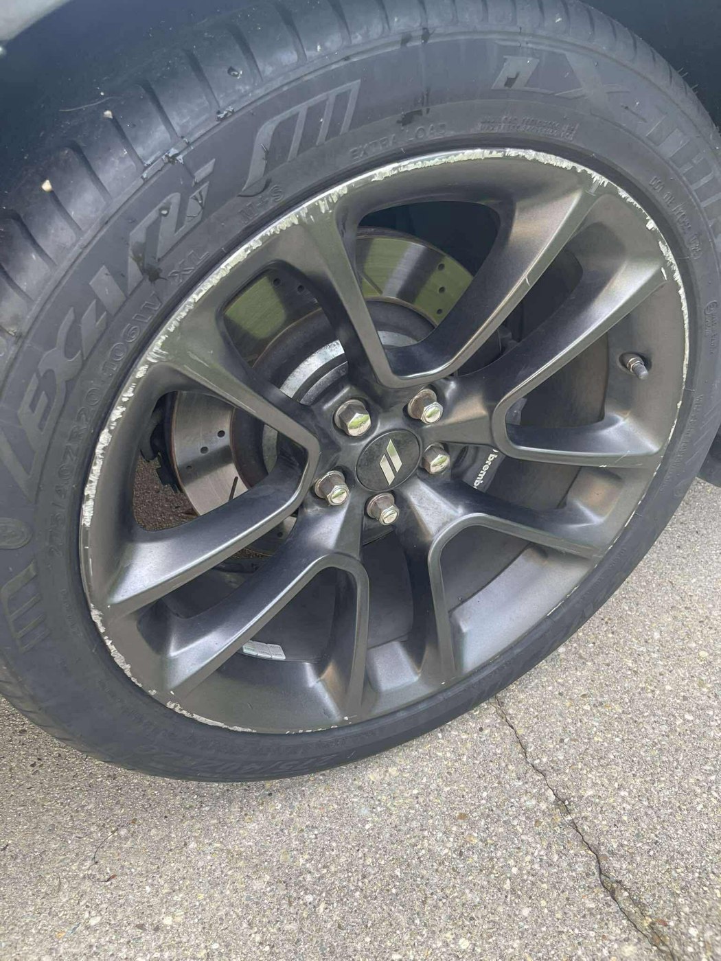 Dark alloy wheel detail